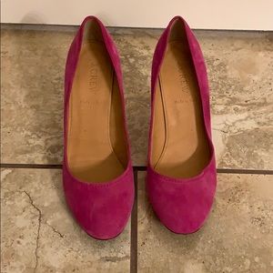 J. Crew Magenta Suede/Leather Pumps, Size 7.5